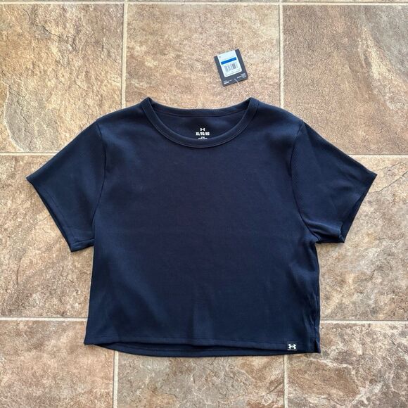 Under Armour Rival Rib Baby Tee Black Size XL - Picture 4 of 12